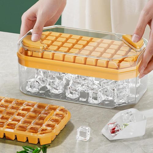 product_image_name-Generic-Ice Cube Tray with Lid and Bin, 50 Cavity Stackable Ice Maker with Ice Shovel, BPA-Free Ice Cube Trays for Freezer for Whiskey Cocktail Juice Coffee Ice Mold for Freezer Ice Storage Box BPA-Free Ice Shovel Mini Trays -6