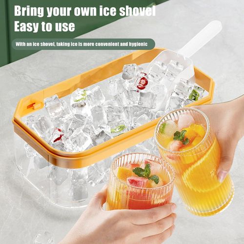 product_image_name-Generic-Ice Cube Tray with Lid and Bin, 50 Cavity Stackable Ice Maker with Ice Shovel, BPA-Free Ice Cube Trays for Freezer for Whiskey Cocktail Juice Coffee Ice Mold for Freezer Ice Storage Box BPA-Free Ice Shovel Mini Trays -7