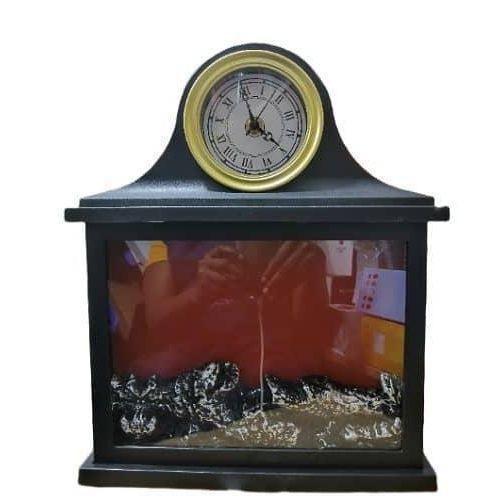product_image_name-Generic-Vintage Mantel Clock with Integrated LED Fireplace Display-3