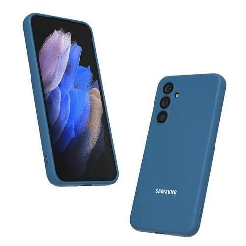 product_image_name-Samsung-Galaxy A16 Luxury Soft Rubber Liquid Silicone Case – Skin Touch Feel Cover Blue-1