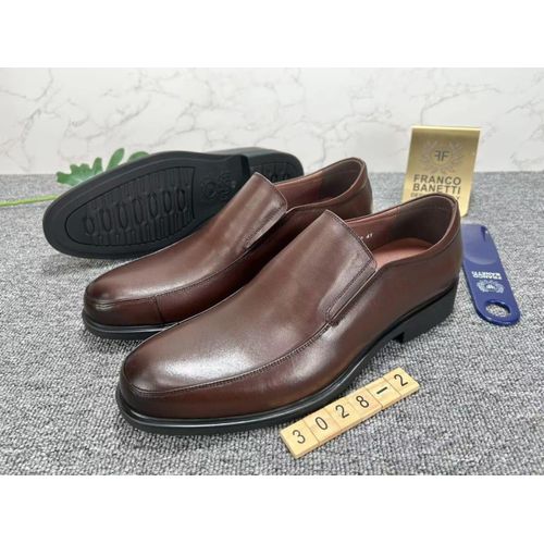 product_image_name-Fashion-Franco Banetti Classic Slip-On Leather Dress Shoes – Brown-1