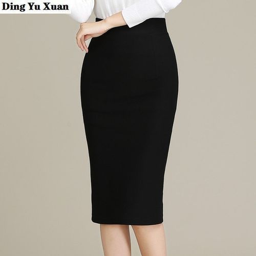 Shop Women Office Business Wear Ladies Work Split Skirt Stretch Hips ...