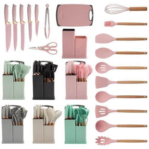 product_image_name-Generic-Multicolor Silicone Cooking Utensil & Knife Set-2