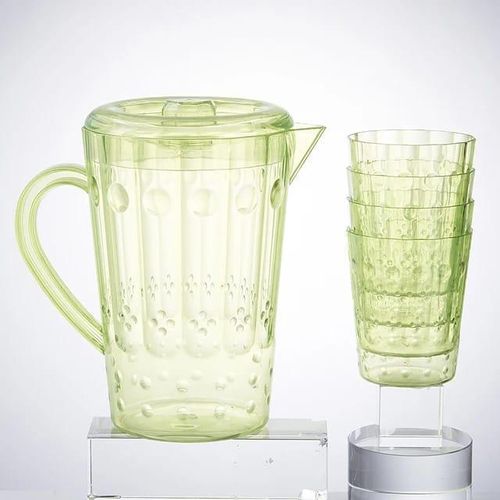 product_image_name-Generic-Best Plastic Water and Juice Jug 2 L with 6 Pcs Glasses for Water & Juice Serve Jug & BPA Free Plastic Green Color Jug-1