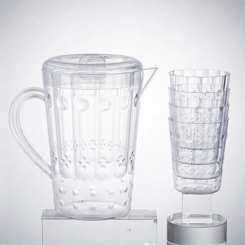 product_image_name-Generic-Best Plastic Water and Juice Jug 2 L with 6 Pcs Glasses for Water & Juice Serve Jug & BPA Free Plastic Green Color Jug-2