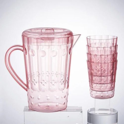 product_image_name-Generic-Best Plastic Water and Juice Jug 2 L with 6 Pcs Glasses for Water & Juice Serve Jug & BPA Free Plastic Green Color Jug-3