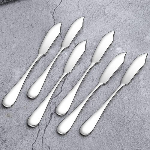 product_image_name-Generic-6 Piece Pf Butter Knife, Cheese Knife, Dover Sole Breakfast Kippers, Cute Mini 5.91 inches Stainless Steel Kitchen Knives for Butter Sandwiches Cheese Breakfast- Silver-2