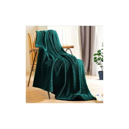product_image_name-Generic- Green Ribbed Fleece Blanket(6x6)-1
