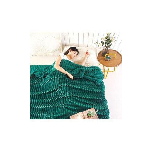 product_image_name-Generic- Green Ribbed Fleece Blanket(6x6)-2
