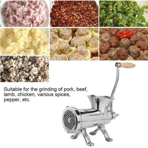 product_image_name-Generic-Heavy Duty Stainless Steel Large Manual Meat Grinder Spices Grinding Machine And Sausage Making Device For Home Kitchen Designs Vary-Silver-3