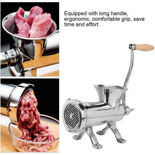 product_image_name-Generic-Heavy Duty Stainless Steel Large Manual Meat Grinder Spices Grinding Machine And Sausage Making Device For Home Kitchen Designs Vary-Silver-4