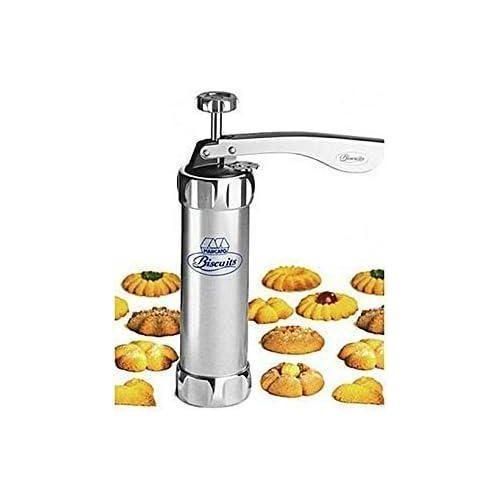 product_image_name-Generic-Cake Cookie Press Kits Biscuit Maker Cake Design Maker With 20 Discs (Stainless Steel, Silver)-1