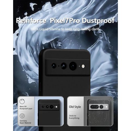 product_image_name-Generic-Google Pixel 7 Pro Case,UpgradedShockproof Liquid Silicone Phone Case for Google Pixel 7 Pro. (Black)-4