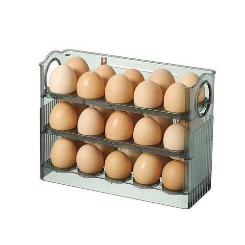 product_image_name-Generic-3 Layer Egg Holder For Fridge Storage Container Tray Container 30 Eggs, Space Saver- Green-1