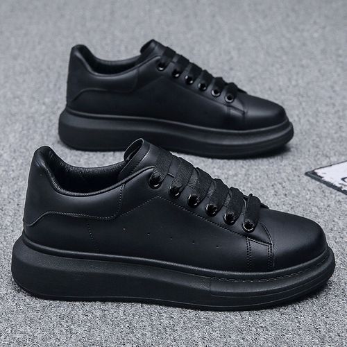 Shop Men s Comfortable Gentle Casual Sport Running Lace Up Sneakers Shoes Solid Black Jumia Uganda