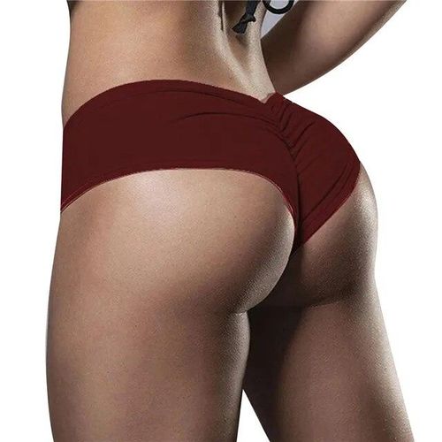 Shop Women Sexy Solid Color Stretchy Briefs Hip Lift Underpants Underwear  shorts