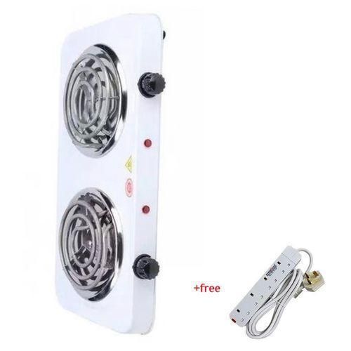 product_image_name-Generic-Double Coil Hotplate Cooker Plus A Free 4 Way Extension- White-1