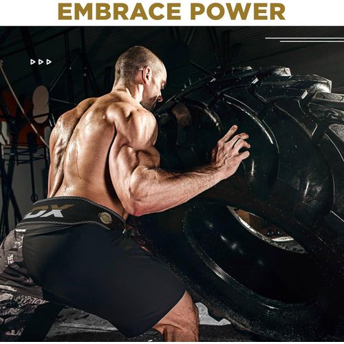 product_image_name-Rdx-Weight Lifting Belt Leather Fitness Gym Crossfit Powerlifting Training Belt Gym Strength Training Weightlifting Belt, Men, 4 Zoll Rindsleder Fitness Gewichthebergürtel-WBS-4RB, black-4