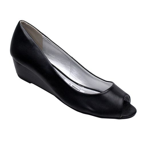 Shop Patent Leather Peep Toe Wedge Shoes - Black | Jumia Uganda