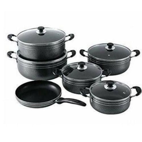 product_image_name-Generic-11 Piece Tornado Non-stick Saucepans Cookware Dishes Pots- Black.-1