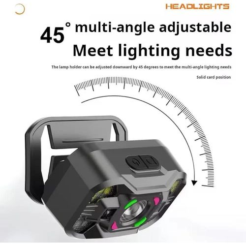product_image_name-Generic-LED Headlamp with Wave Sensor, 45° Adjustable, Rechargeable, for Camping, Hiking, Cycling-5