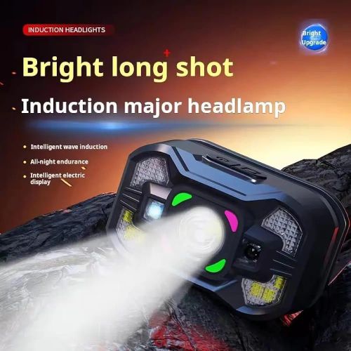 product_image_name-Generic-LED Headlamp with Wave Sensor, 45° Adjustable, Rechargeable, for Camping, Hiking, Cycling-6