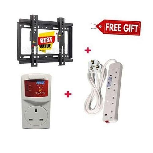 product_image_name-Generic- 14"- 43" Inch- Wall Bracket+TV Guard+4-way Extension-1