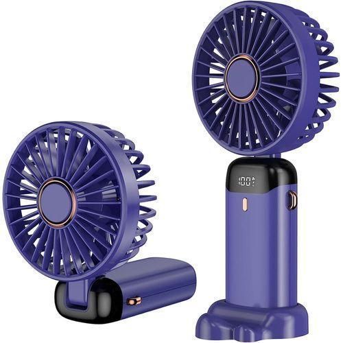 product_image_name-Generic-Handheld Fan, Portable Handheld Fan 5000mAh, USB Rechargeable Mini Fan with 5 Speeds, with Lanyard and Base, LED Display Travel Fan for Office, Outdoor, School-1