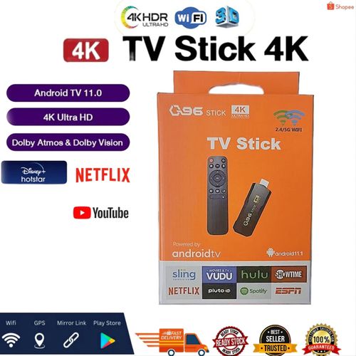 Shop Q96 TV Stick- Smart TV Box Android 4K with Bluetooth | Jumia Uganda