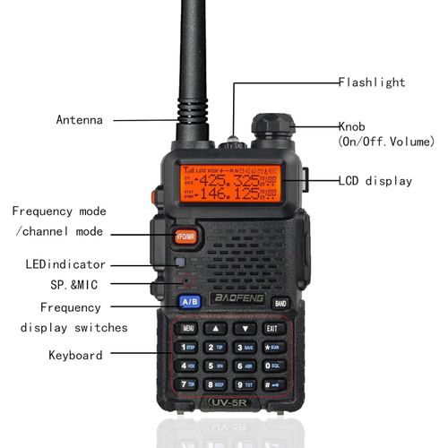 product_image_name-Baofeng-1 Piece Of UV-5R Ham Two Way Radio Dual Band 144-148/420-450Mhz Handheld Walkie Talkie Long Range 1800mAh Li-ion Battery-3