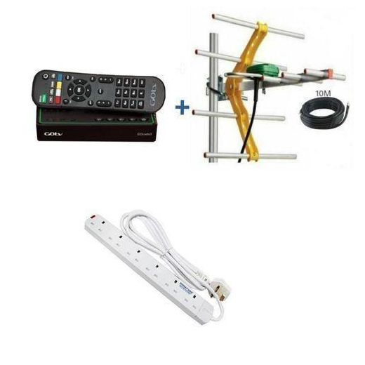 Gotv Full Package Decoder + Antenna + A free Extension - Black