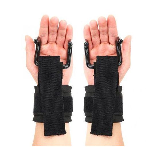 Generic 2Pcs lot Weight Lifting Hanger Hand Bar Wrist Straps Glove Weightlifting Strength Training Gym Fitness Support Lift Grip Belt Hook for bars and traction Valeo Power Lifting Hangers - image 3