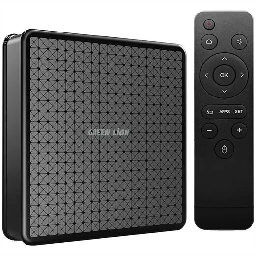 Green Lion Android TV Box 4K with Remote Control - Multicolor .