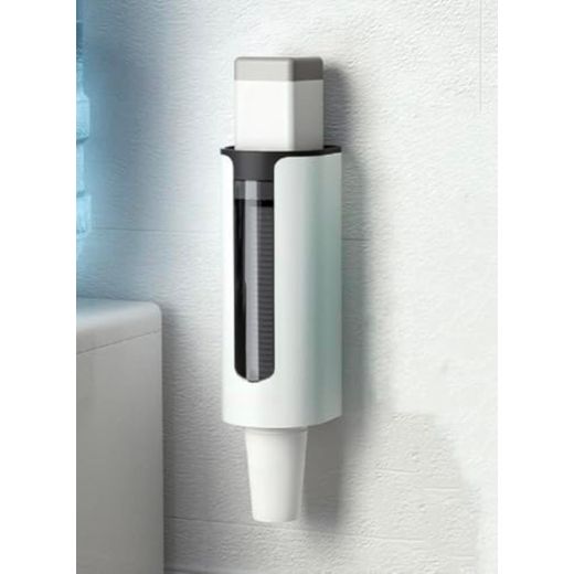 Generic Paper Cup Dispenser Holder Self Adhesive Paper Cup Glass Holder, Wall Mounted Plastic Drinking Water Dispenser, Disposable Mug Holder Organizer - image 4