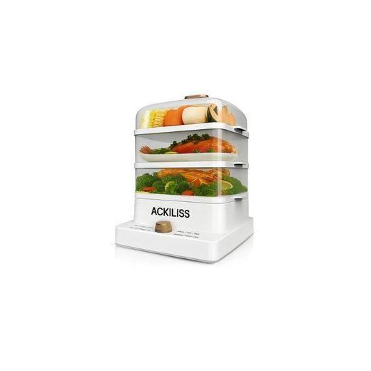 3 Tier Electric Food Cooking Steamer Pot With Display, Timer Fuction- Clear.