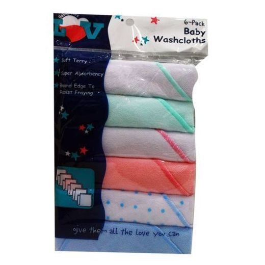 Generic Set Of 6 Baby Wipes ( Baby Wash Cloths) - Multi-Color