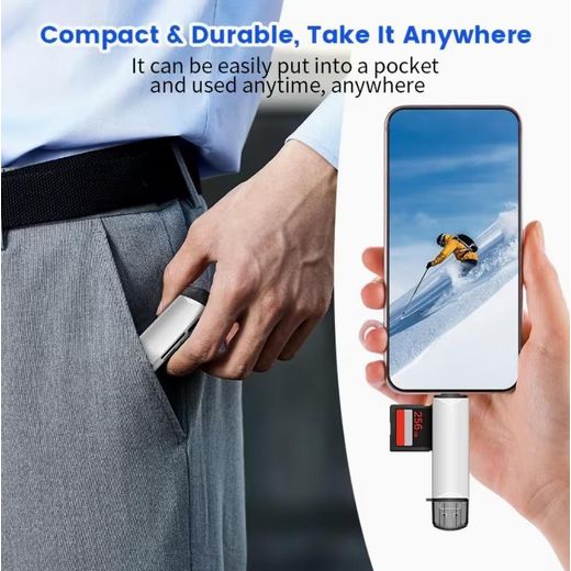 Generic 6-in-1 High-Speed Card Reader, USB 3.0 5Gbps Plug-and-Play, No Driver Required OTG Card Reader - image 2