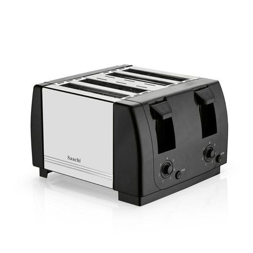 Saachi 4 Slices Electric Stainless Steel Toaster Oven With Automatic Pop Up-Silver/Black - image 2