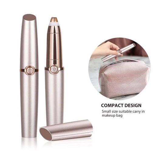 Generic Eyebrow Trimmer,Rechargeable eyebrow shaper for Women,Painless Eyebrow Hair remover, Portable Eyebrow Razor for Face,Lips, Nose and Facial Hair -Two Extra Eyebrow Brushes included- Rose Gold - image 2