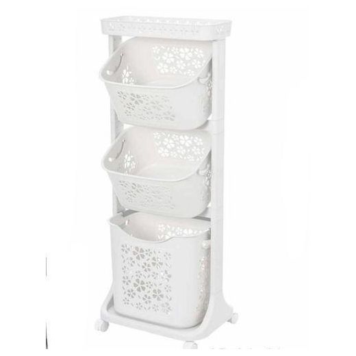 Generic 4 Tier Plastic Bathroom Kitchen Storage Organizer Rack Trolley - White - image 2