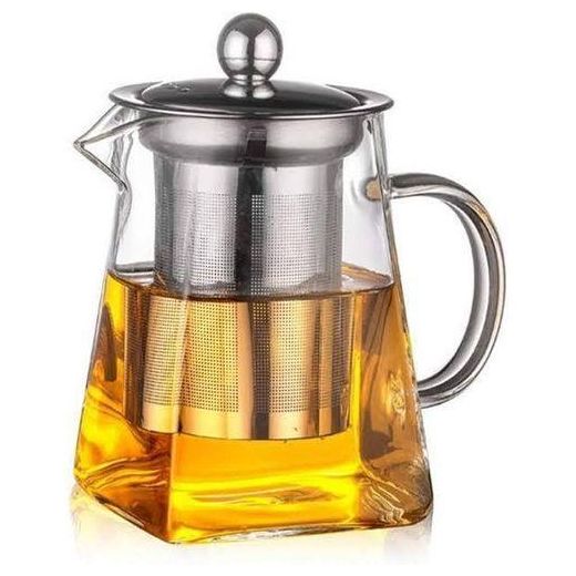 Generic Glass Teapot with Stainless Steel Infuser and Lid Glass Tea Kettle Stovetop Safe Blooming and Loose Leaf Teapot Completely Safe to use on Gas Stove - image 2