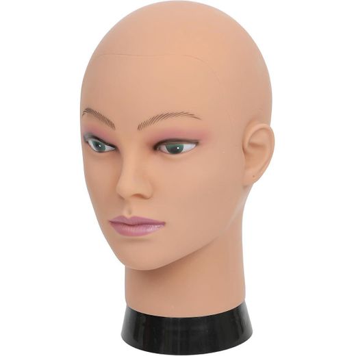 Generic Mannequin Head Bald Female Professional Cosmetology Training Head Bald Manikin Head Doll Head for Wigs Making and Display Stand With Free Table Clamp - Multicolor - image 2