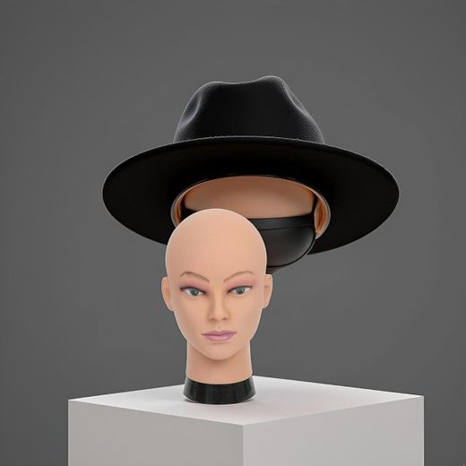 Generic Mannequin Head Bald Female Professional Cosmetology Training Head Bald Manikin Head Doll Head for Wigs Making and Display Stand With Free Table Clamp - Multicolor - image 3