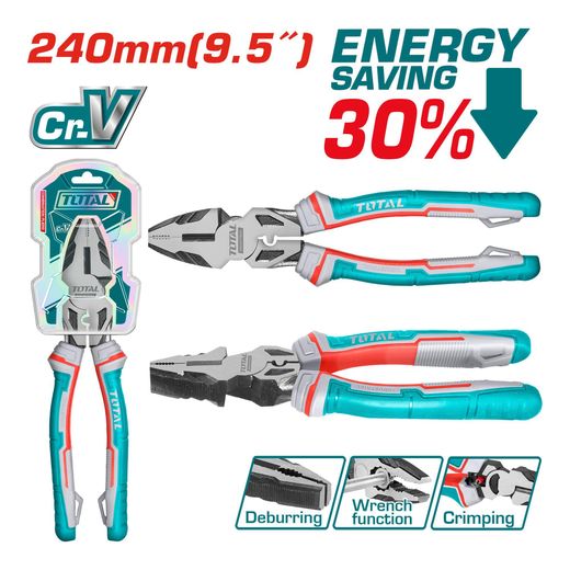 TOTAL High Leverage Combination Pliers 240mm