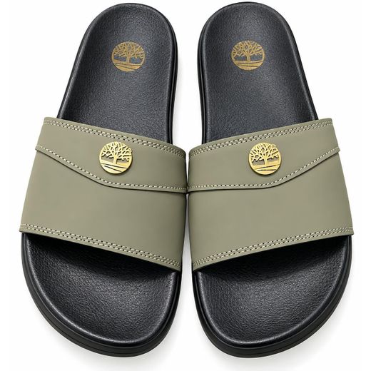 Men’s Wide-Strap Casual Slide Sandals Open-Toe Comfort Slip-On Footwear – Olive Green
