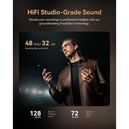 Hollyland LARK MAX 2 Combo, Wireless Lavalier Microphone, AI Noise Cancelling, 32-bit Full-Chain Audio, 1115ft.(340m) Range, Microphone for iPhone, Android, Camera, (2TX + 2RX + Charging Case) - multicolor - image 2