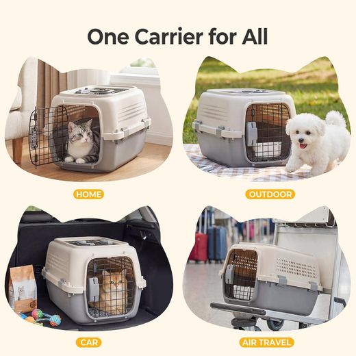 Generic Hard-Sided Pet Carrier for Small Dogs & Cats, Cat Carrier Hard  Front & Top Door Access, 4-Sided Ventilation Design, Secure Lock, Feeding Bowl Included, for Small Pets up to 20 lbs Handheld Cat Cage, Pet bag, Dog Car Transport Box With 360° Ventilation - image 2