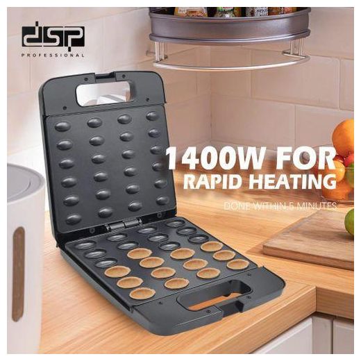 Dsp Electric Walnut Cookie Maker & Olive Sandwich Maker 24 Holes Mold Maker Snacks Maker Mini Nut Machine Sandwich Iron Electric Nut Mold Maker, With Non-Stick Plates, Cool Touch Handle, Indicator Lights Non-stick Easy to Clean Breakfast Maker - image 2