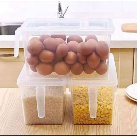 Pack Of 3 Fridge Storage Containers - Clear