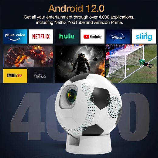 Generic Mini Projector Android 11 Home Cinema Football Bluetooth Projector WIFI 4K - image 3
